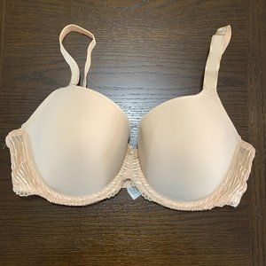 Wacoal Bra 36DD Satin Underwire Formed Cups Beige